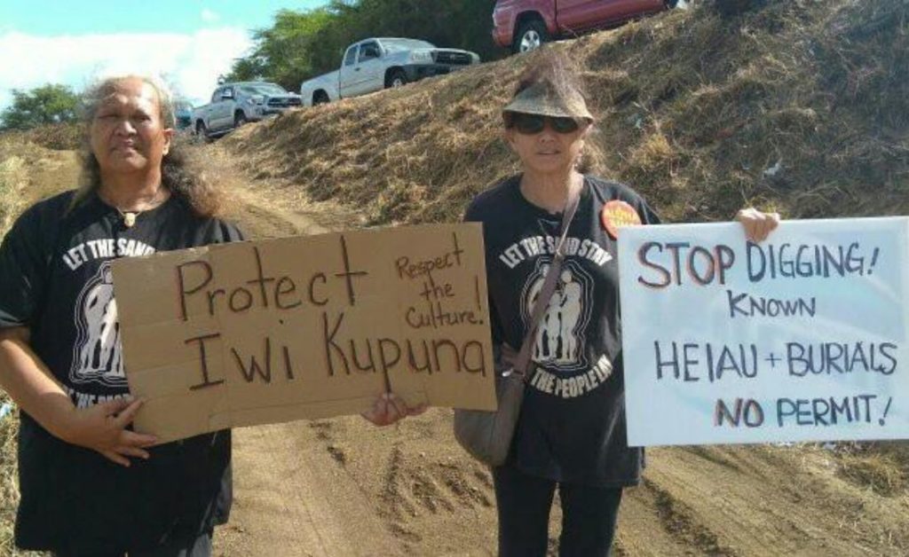 Mālama Kakanilua is  one of the groups working to protect Iwi Kupuna from disturbance at the Grand Wailea location